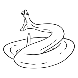 Snake mouth tooth twisting sketch PNG Design
