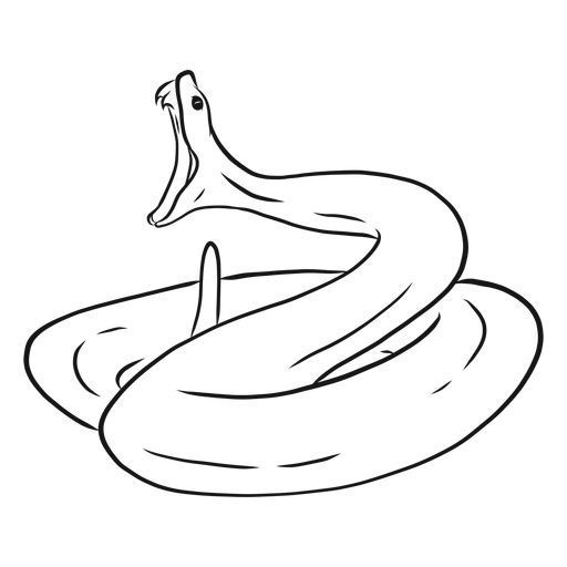 Desenho de dente torcido na boca de cobra