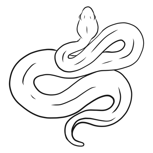 Snake twisting sketch PNG Design