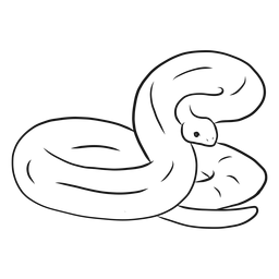 Snake twisting tail sketch PNG Design