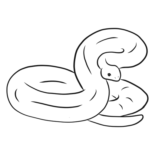 Snake Twisting Tail Sketch PNG-Design