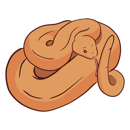 Snake twisting tail tongue illustration