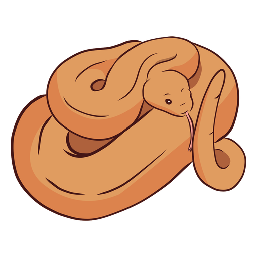Snake twisting tail tongue illustration