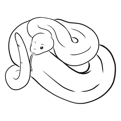 Snake twisting tail tongue sketch PNG Design