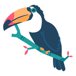 Toucan beak branch flat PNG Design