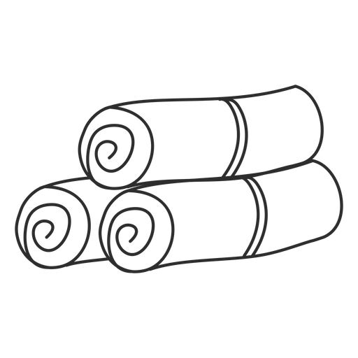 Esbozo de doodle de rollo de alfombra de toalla Diseño PNG