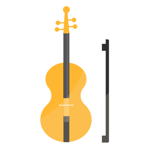 Violin fiddle bow fiddlestick flat PNG Design