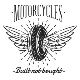 Insignia de lema de motocicleta de texto de ala de rueda Diseño PNG