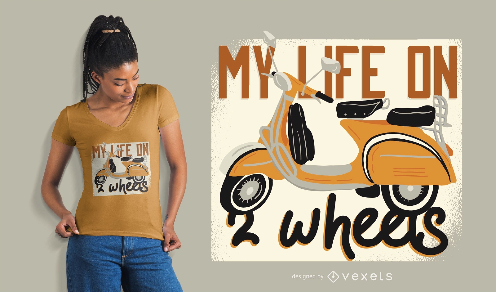 Design de camiseta da vida de scooter