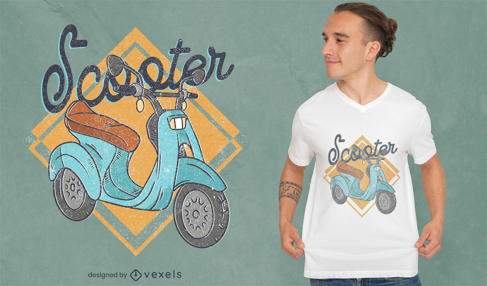 Scooter-Motorrad-T-Shirt-Design