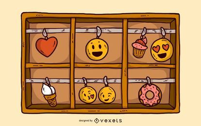 Emoji Charm Box Illustration Emoji Charm Box Illustration