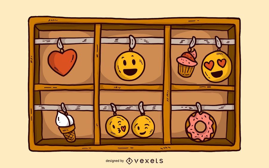 Emoji Charm Box Illustration Emoji Charm Box Illustration