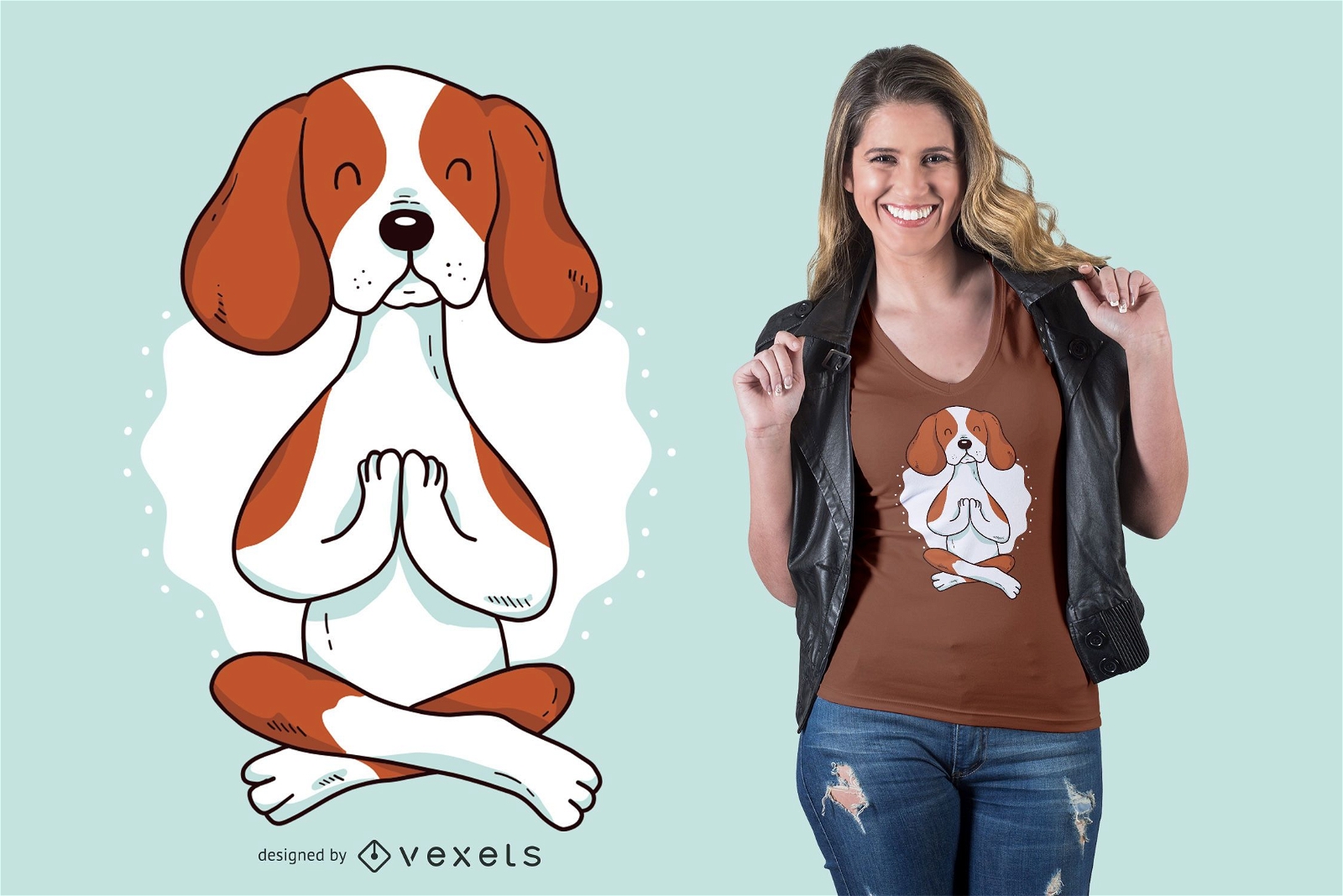 Design de camisetas para cães ioga
