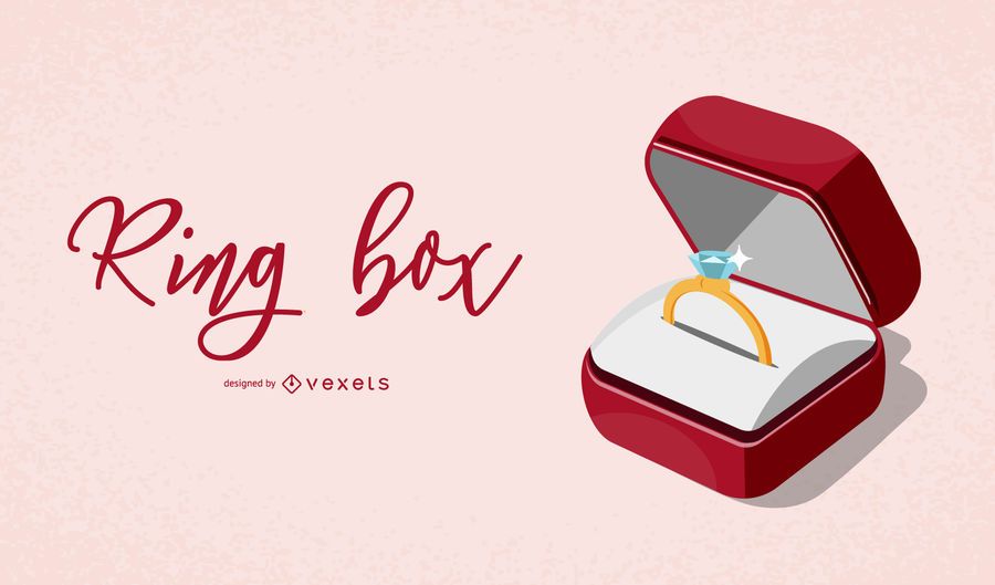 Elegant Ring Box Illustration Elegant Ring Box Illustration
