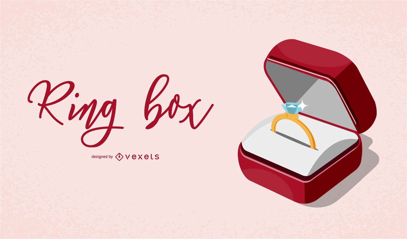 Ilustración de caja de anillo elegante