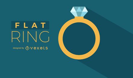 Flat Gold Ring Illustration Flat Gold Ring Illustration