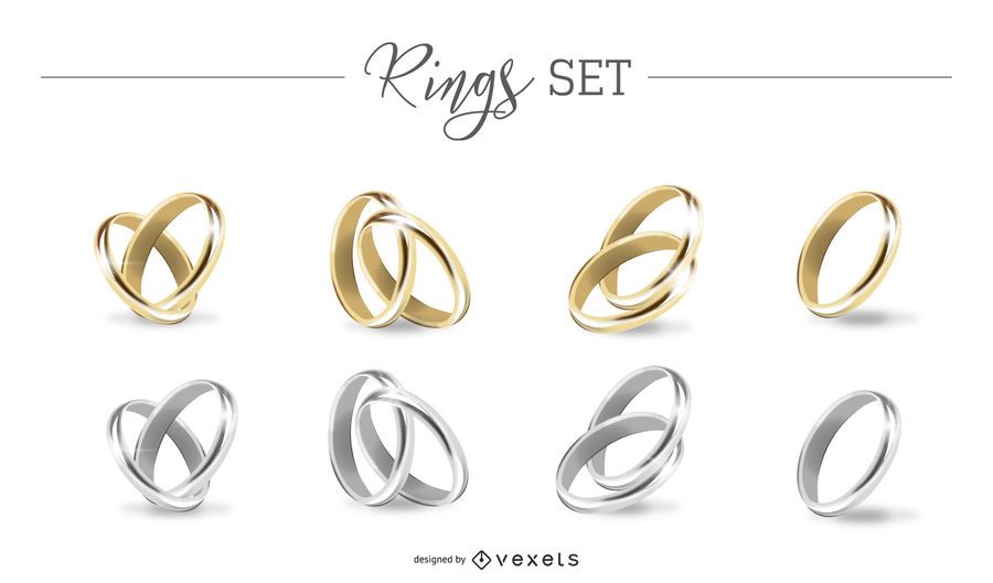 Gold and Silver Rings Set Gold and Silver Rings Set