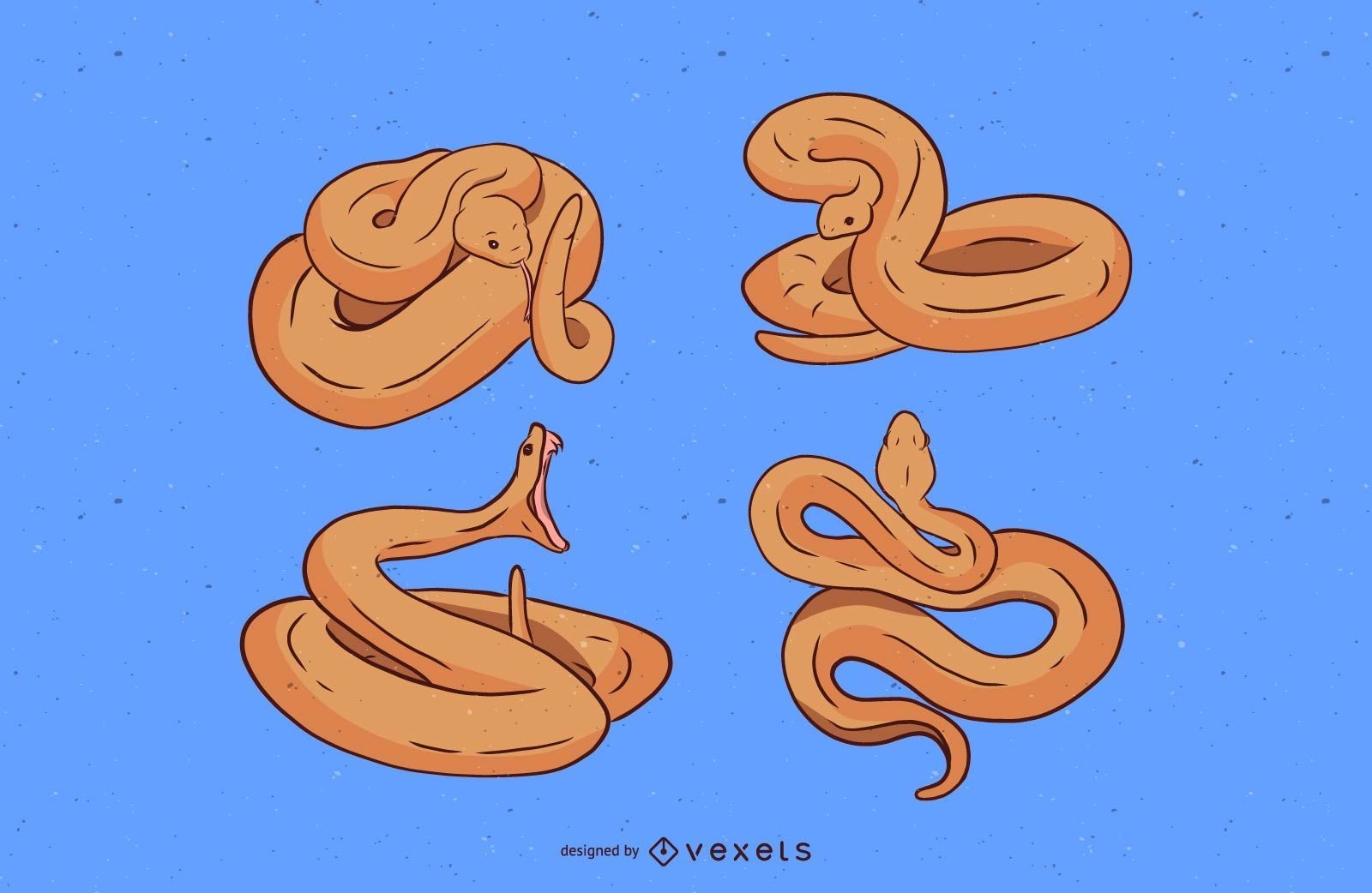 Conjunto de ilustração de cobra