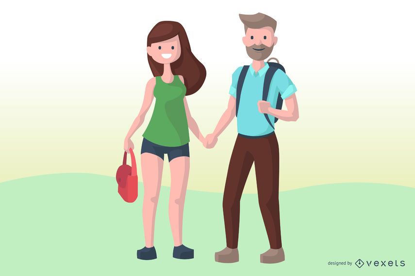 Valentine Couple Illustration Design Valentine Couple Illustration Design