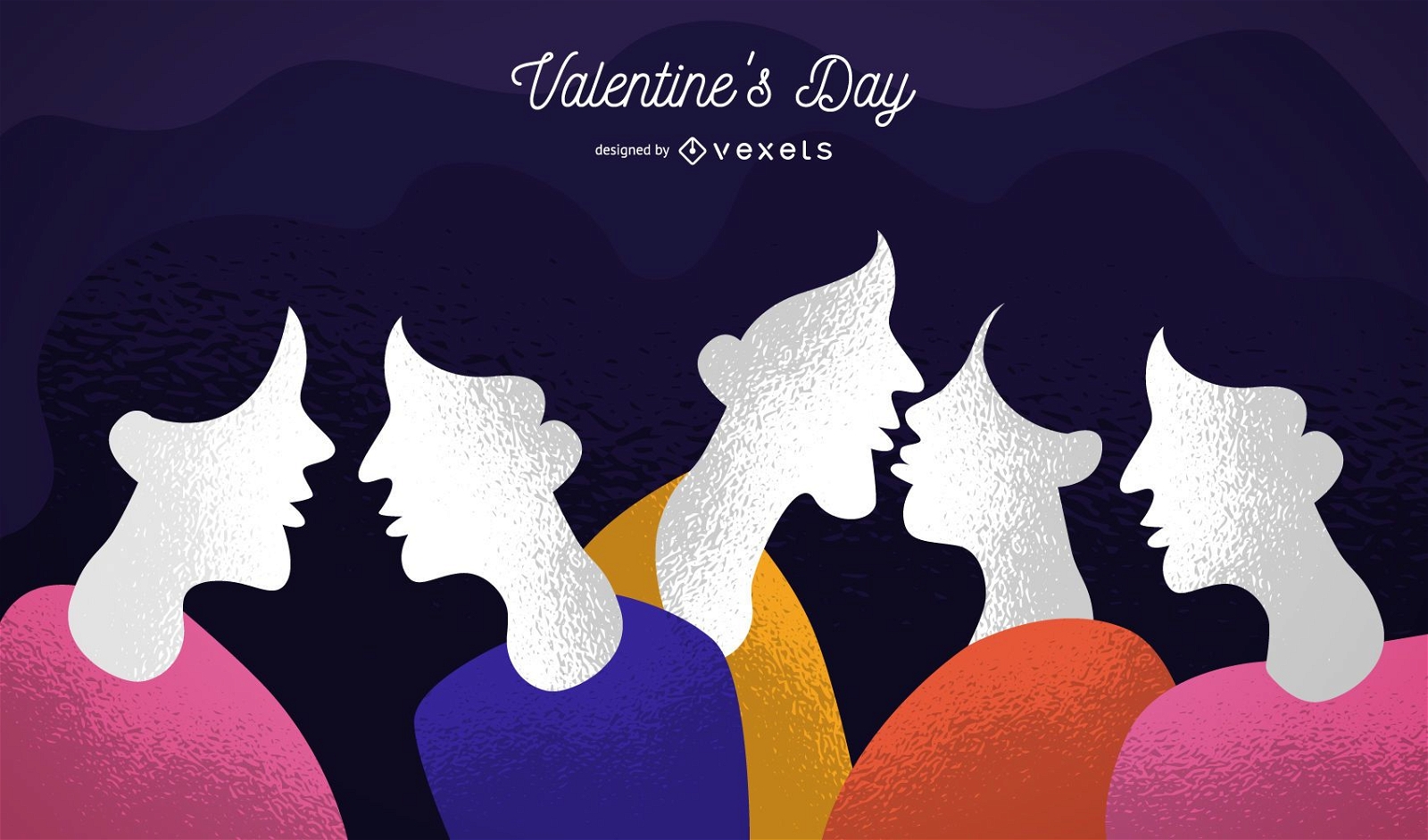 Cartoon Valentines Couple Illustration