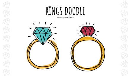 Rings Doodle Set Rings Doodle Set