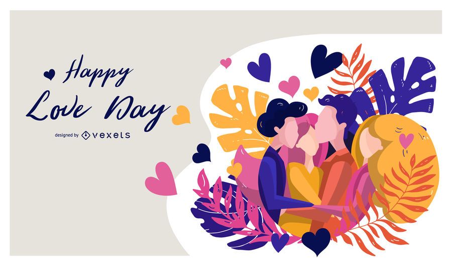 Happy Love Day Illustration Design Happy Love Day Illustration Design