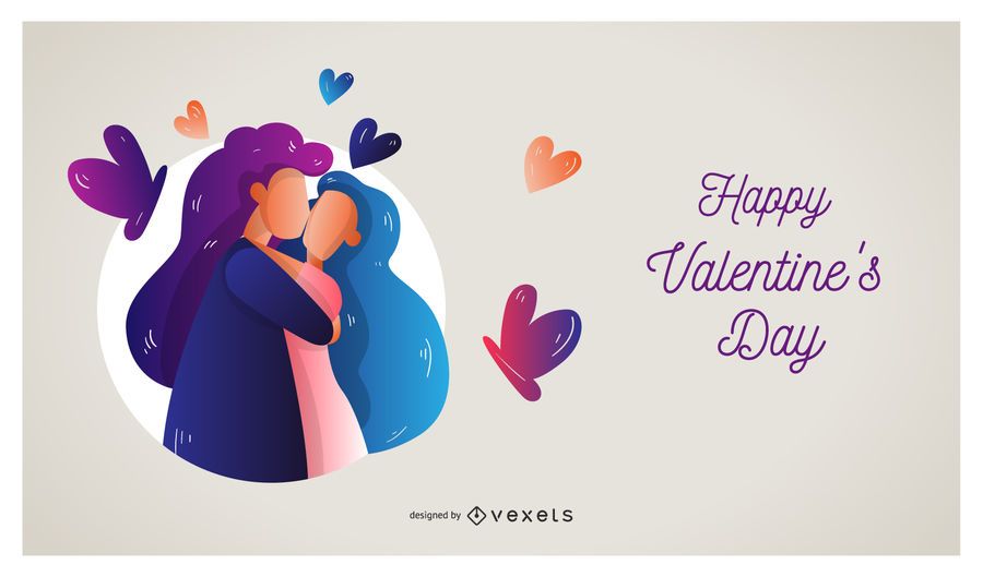 Same Sex Couple Valentine's Day Ilustration Same Sex Couple Valentine's Day Ilustration