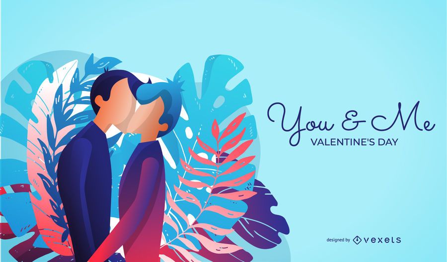 Same Sex Valentine's Day Illustration Same Sex Valentine's Day Illustration