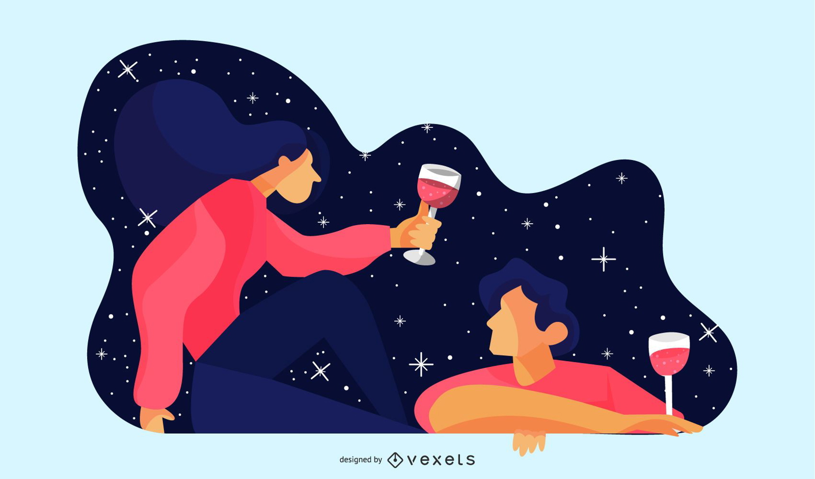 Night Date Illustration