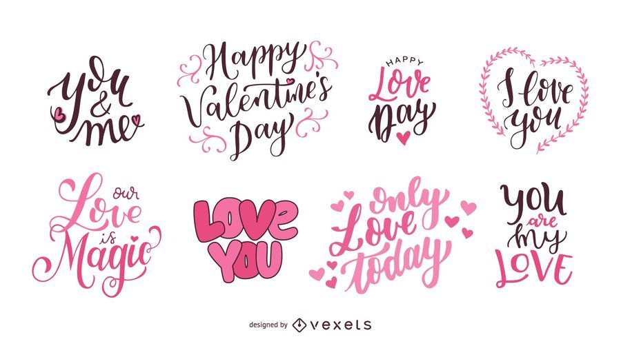Dia dos Namorados Lettering Set Dia dos Namorados Lettering Set