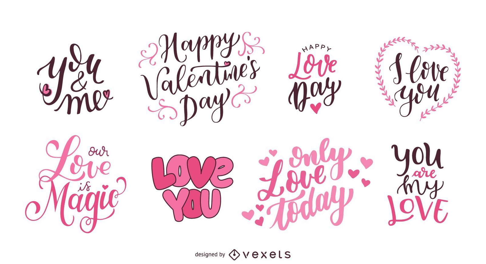 Descarga Vector De Conjunto De Letras De San Valentín 7547