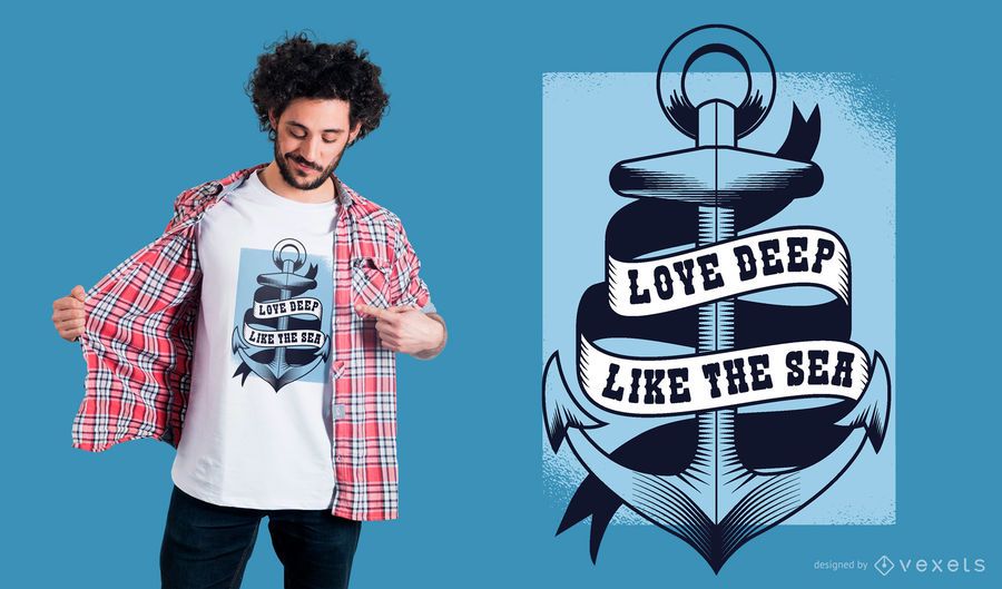 Amor profundo como el diseño de la camiseta del mar Amor profundo como el diseño de la camiseta del mar