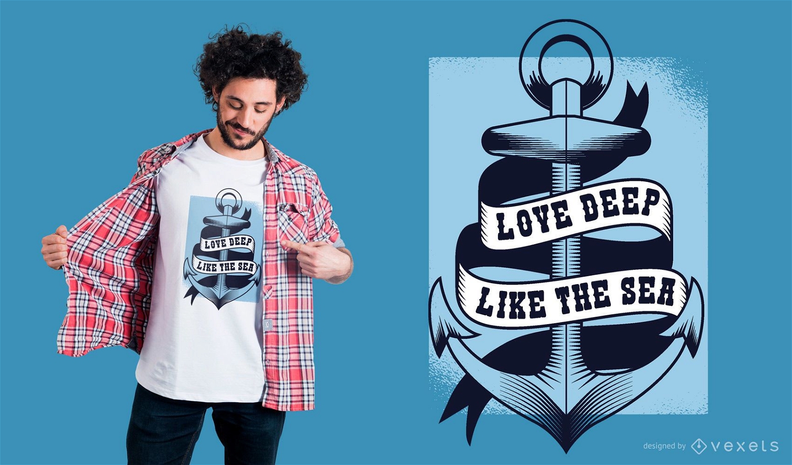 Love Deep Like The Sea Design de camisetas