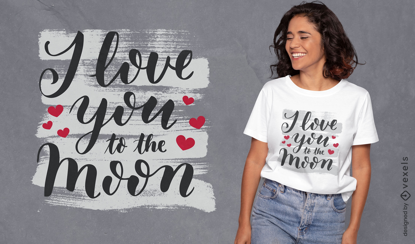 Ich liebe dich bis zum Mond und zurück T-Shirt-Design