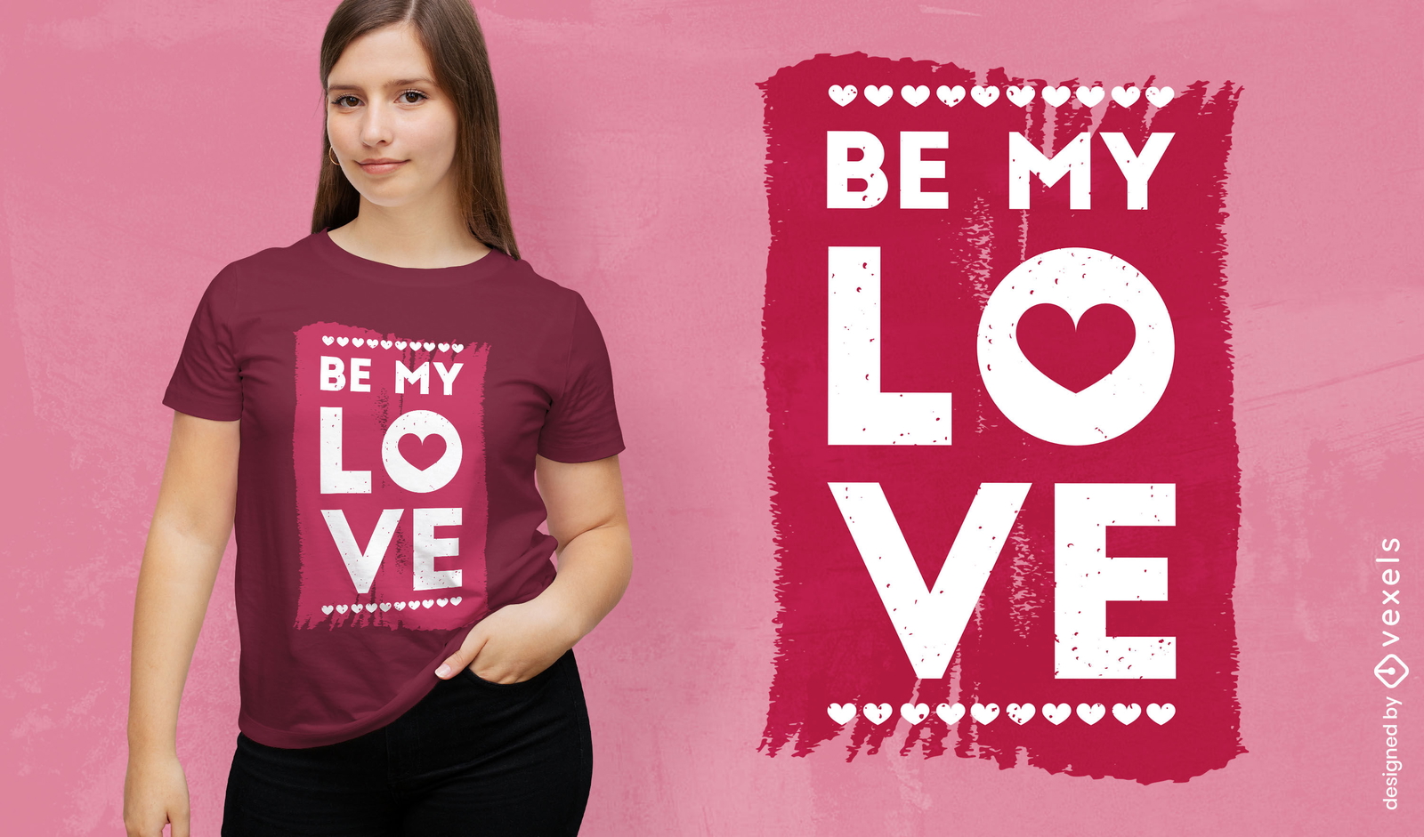 Diseño de camiseta Be My Valentine