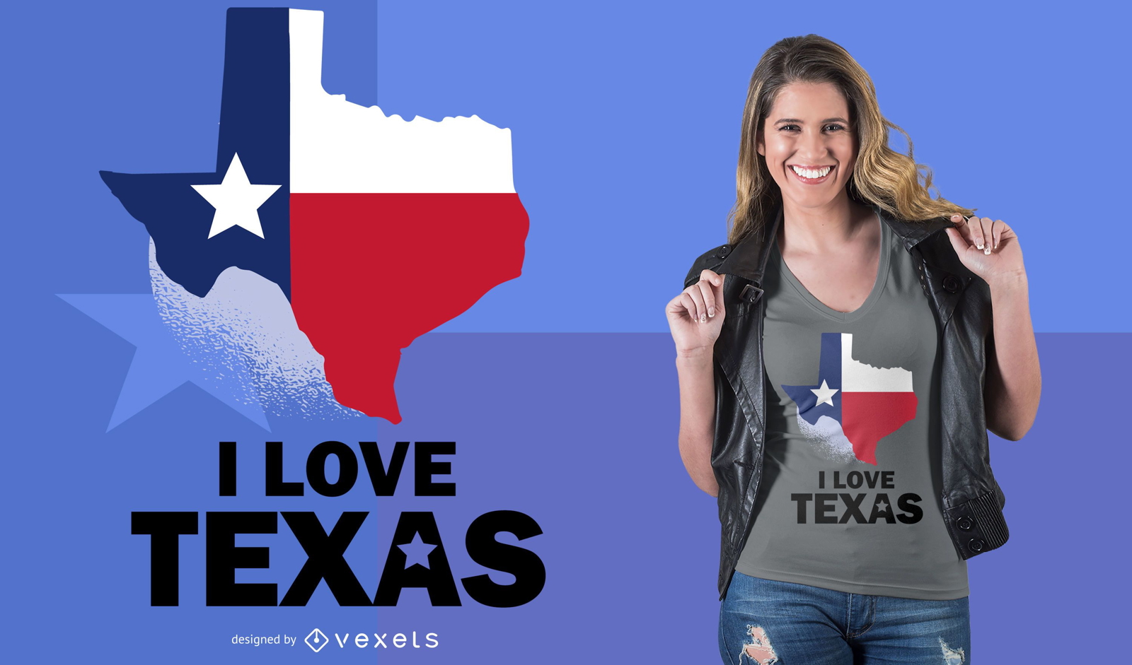 Diseño de camiseta Love Texas