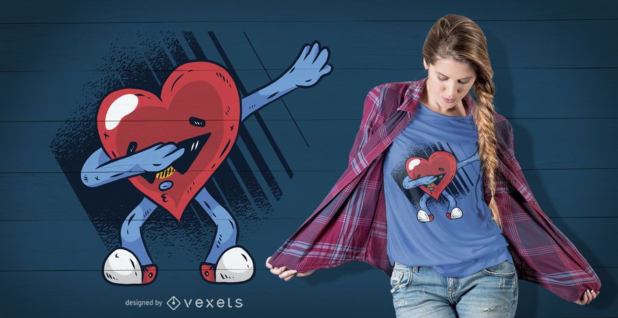 Heart Dabbing T-Shirt Design Heart Dabbing T-Shirt Design