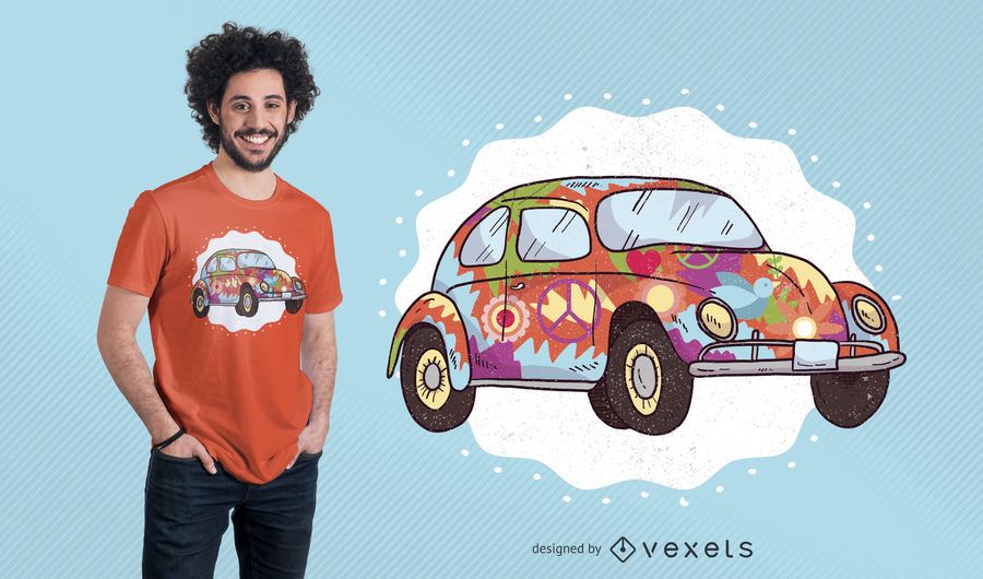 Hippie Car T-Shirt Design Hippie Car T-Shirt Design