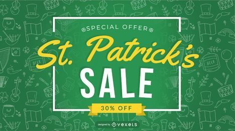 Diseño de oferta especial de venta de San Patricio