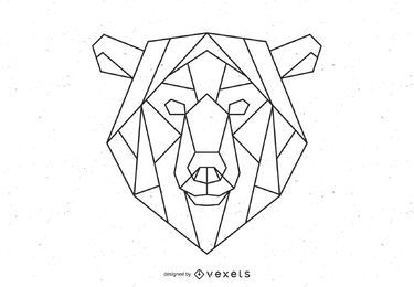 Polygonal Bear Stroke Illustration