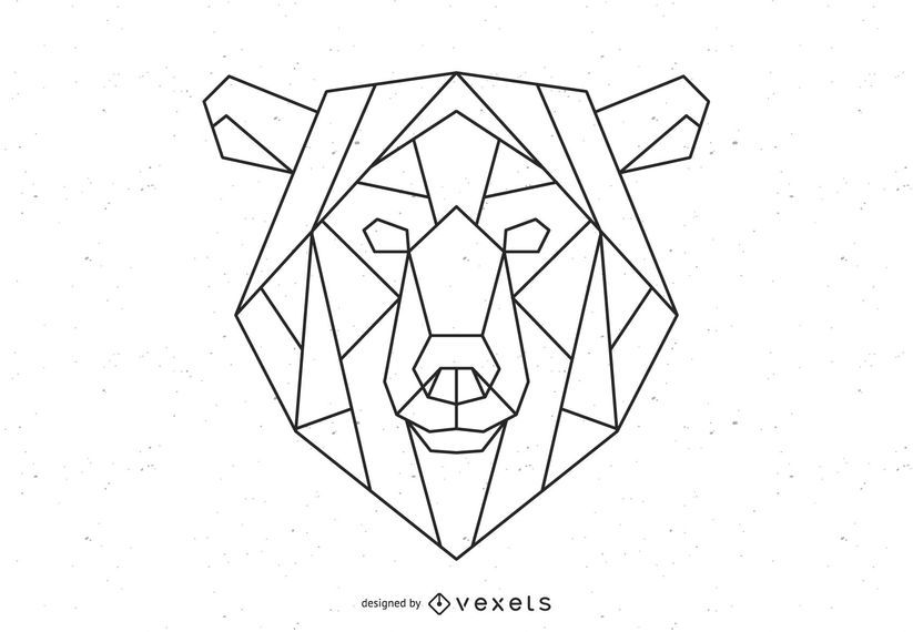 Polygonal Bear Stroke Illustration Polygonal Bear Stroke Illustration