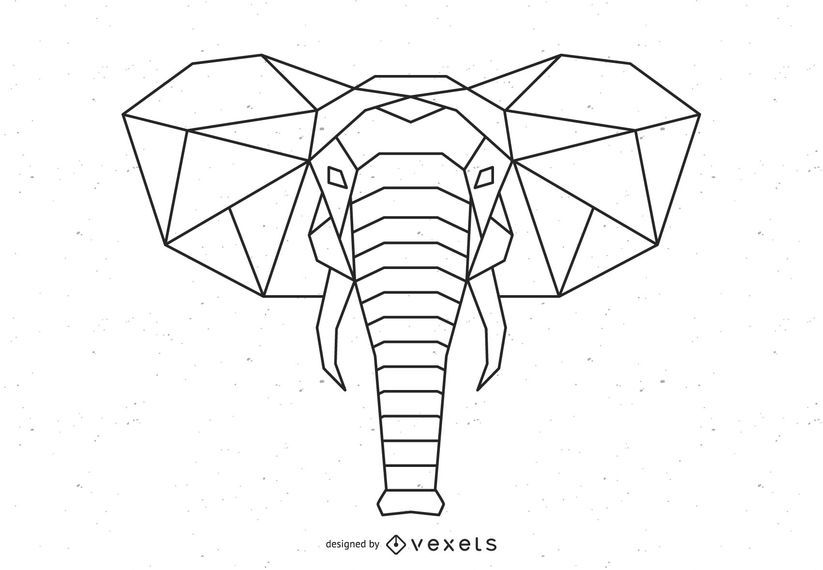 Projeto de vetor de elefante poligonal Projeto de vetor de elefante poligonal