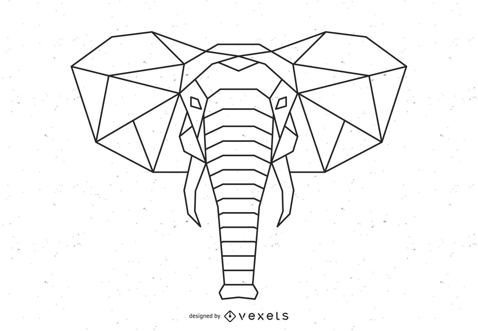 Polygonal Elephant Vector Design 