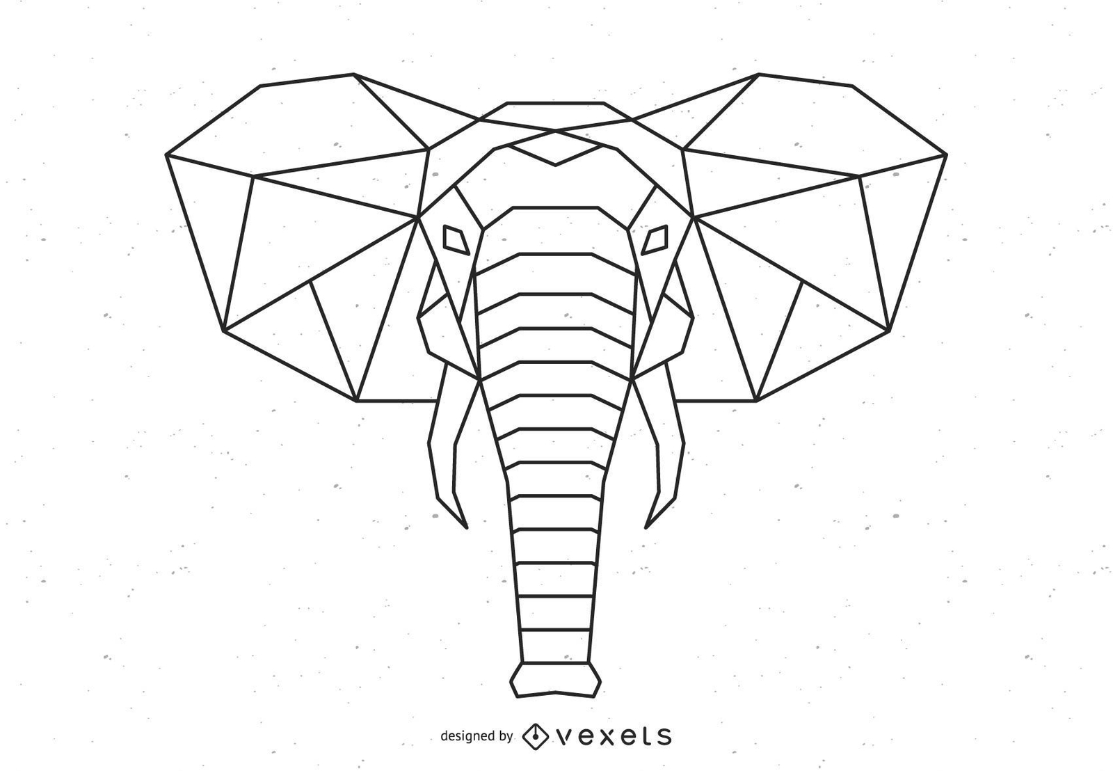 Polygonal Elephant Vector Design 