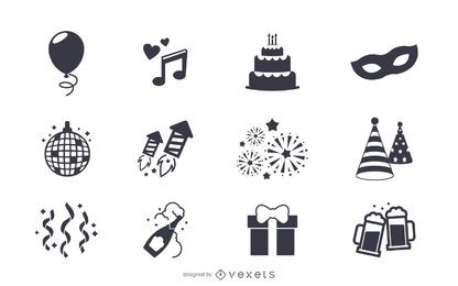 Party Elements Icon Set Party Elements Icon Set