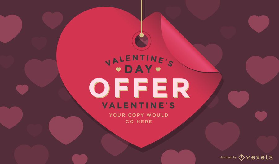 Valentine's Day Sale Tag Design Valentine's Day Sale Tag Design