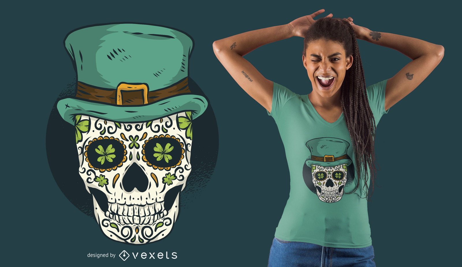 Design de camisetas do St. Patrick&#39;s Skull