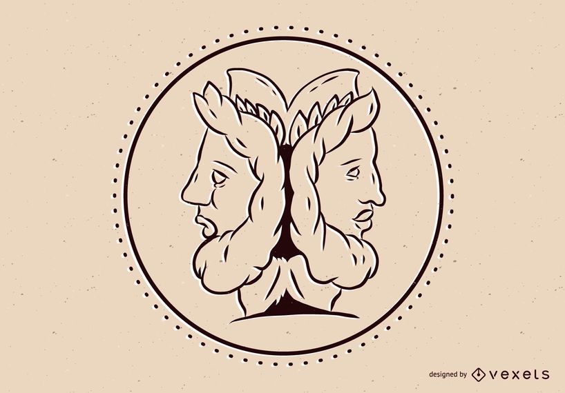 Deus grego Janus ilustração Deus grego Janus ilustração