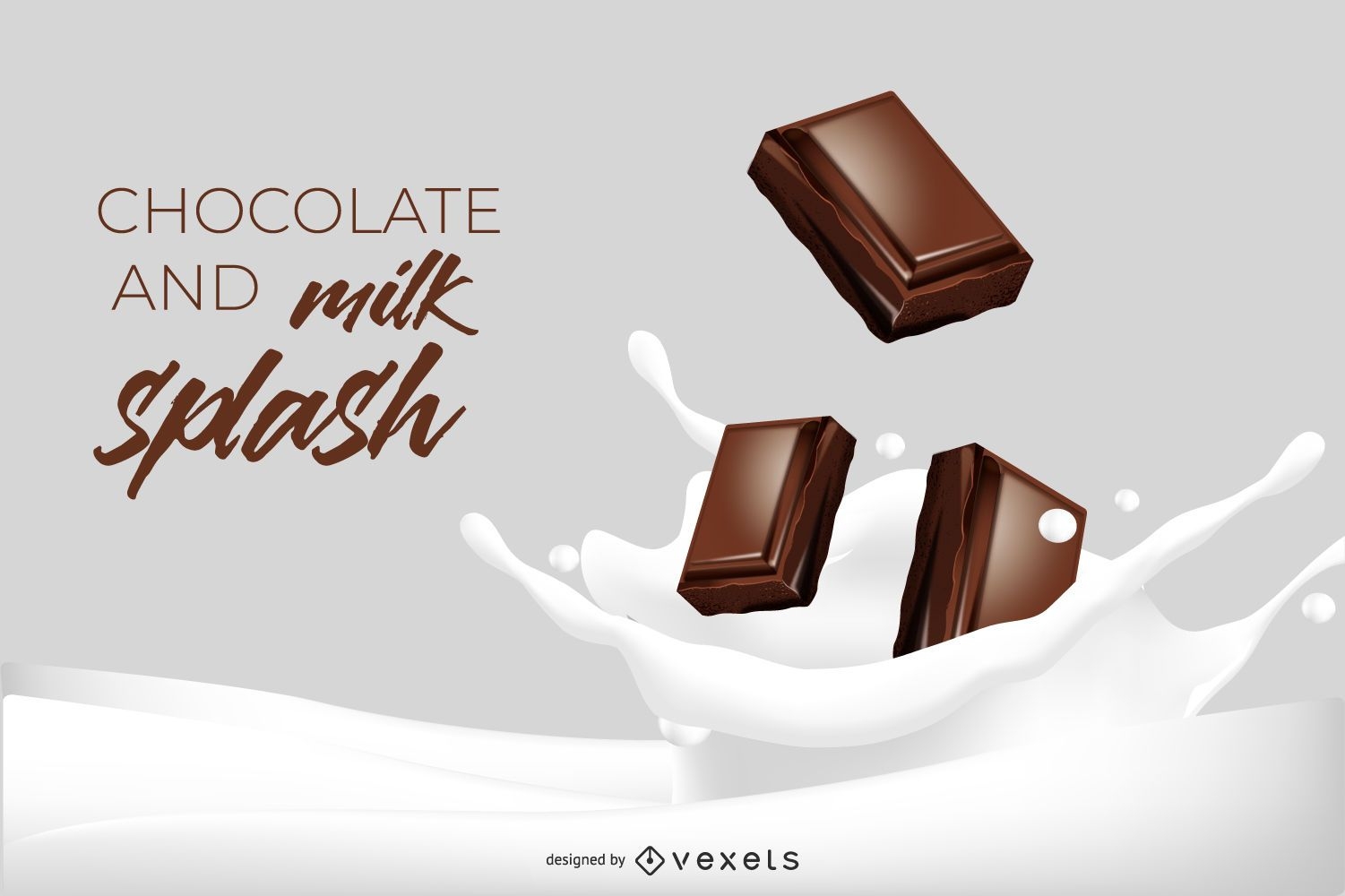 Chocolate and Milk Splash 3D Illustration