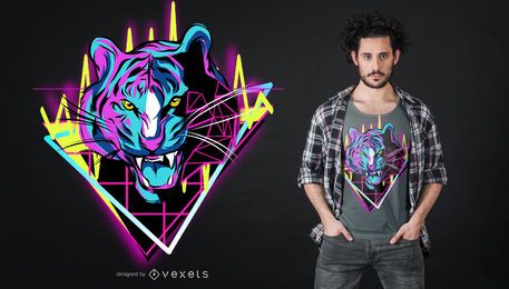 Design de camiseta Neon Tiger
